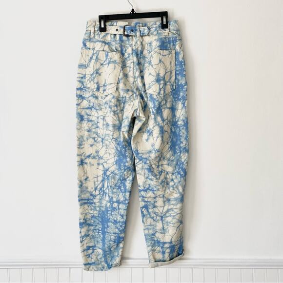 Rachel Comey x Target Collab Tie Dye Retro High Waist Straight Blue Cream Jean 4 - Picture 5 of 8